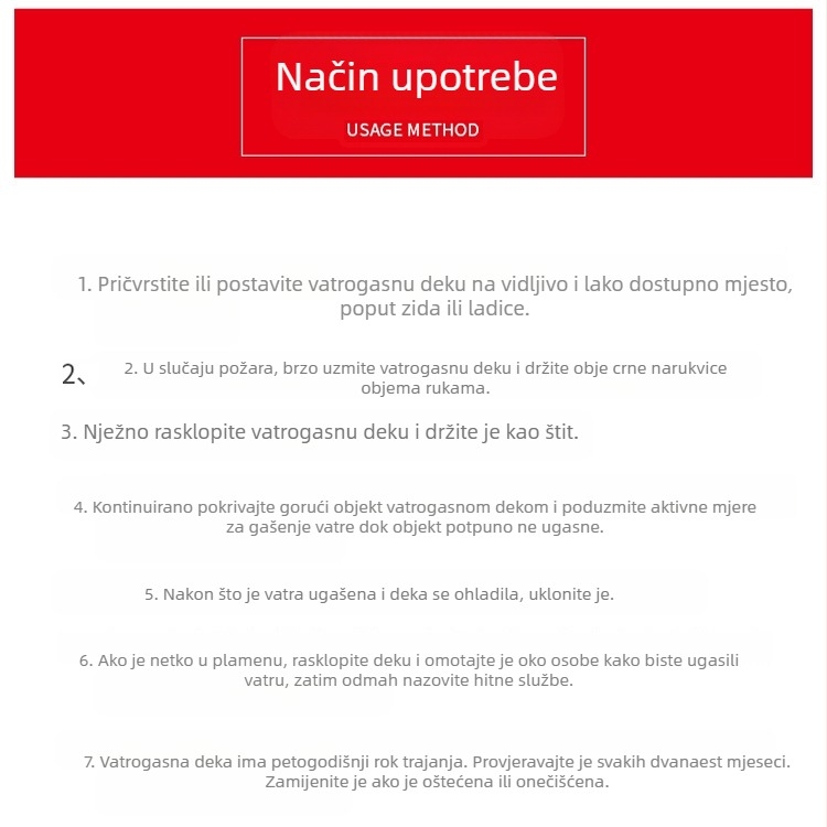 Protupožarna deka Protupožarna deka od stakloplastike 1,2 m Proizvođač kućanskih vatrootpornih ogrtač za protupožarnu deku