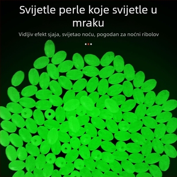 1000 kom. svjetlećih perli za ribolov, pribor za ribolov, Luya mamac, perla od mungo graha, ovalne plastične svjetleće perle