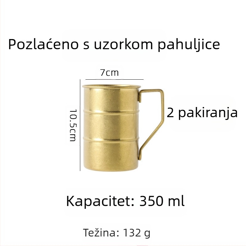Retro industrijska čaša za pivo, šalica od nehrđajućeg čelika 304, kućna šalica za vodu, kreativna, za kampiranje na otvorenom, u nevolji