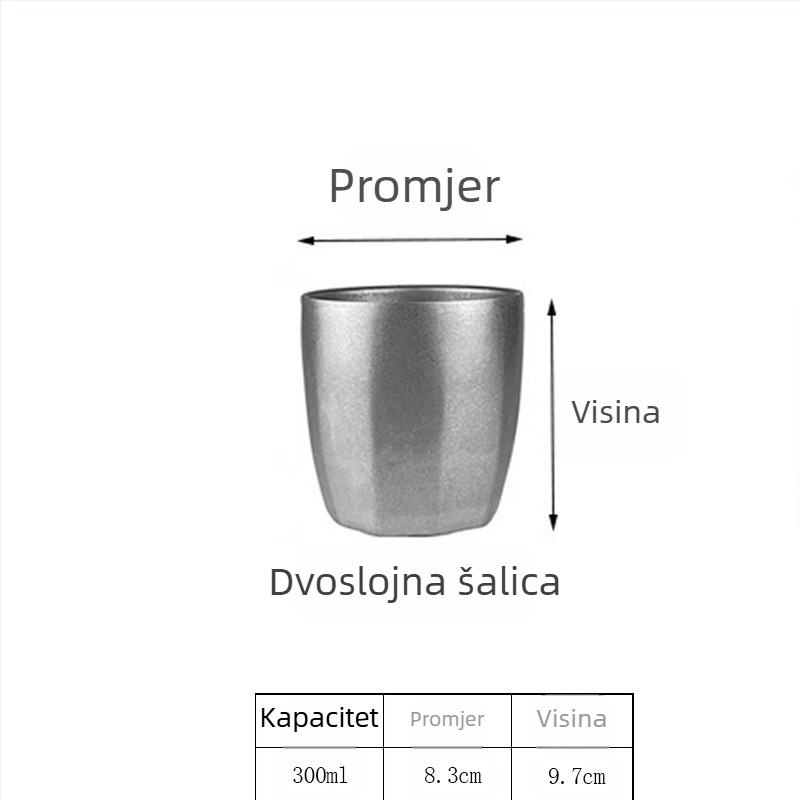 Retro industrijska čaša za pivo, šalica od nehrđajućeg čelika 304, kućna šalica za vodu, kreativna, za kampiranje na otvorenom, u nevolji