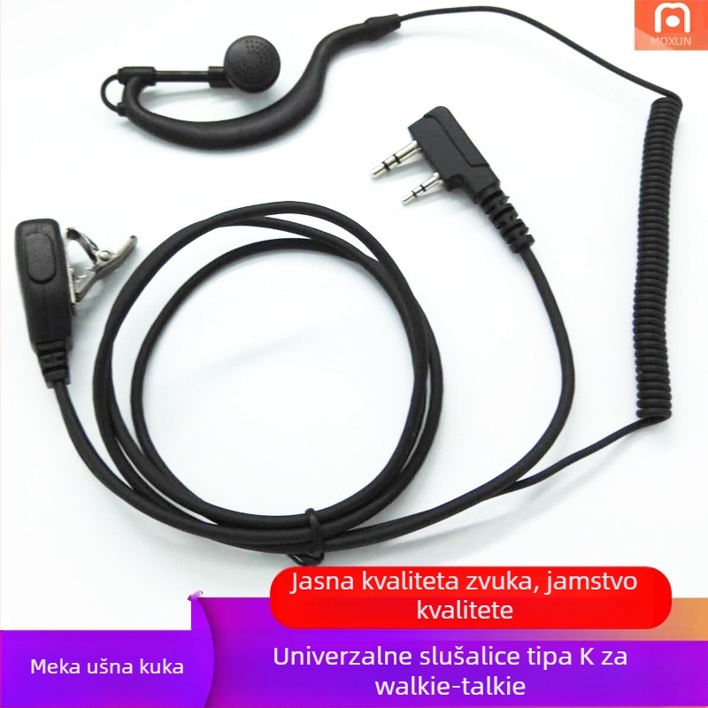 K-Head Walkie-Talkie Guotong Curve Slušalice g Viseće Prikladne za Baofeng Vvk Jiuwu Beifeng Quansheng Ouxun Tyt