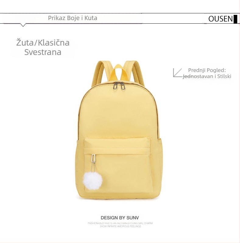 Prekogranična nova ležerna ruksak u boji slatkiša, školska torba od najlona za mlade, s tiskanim logotipom, za učenike osnovnih i srednjih škola
