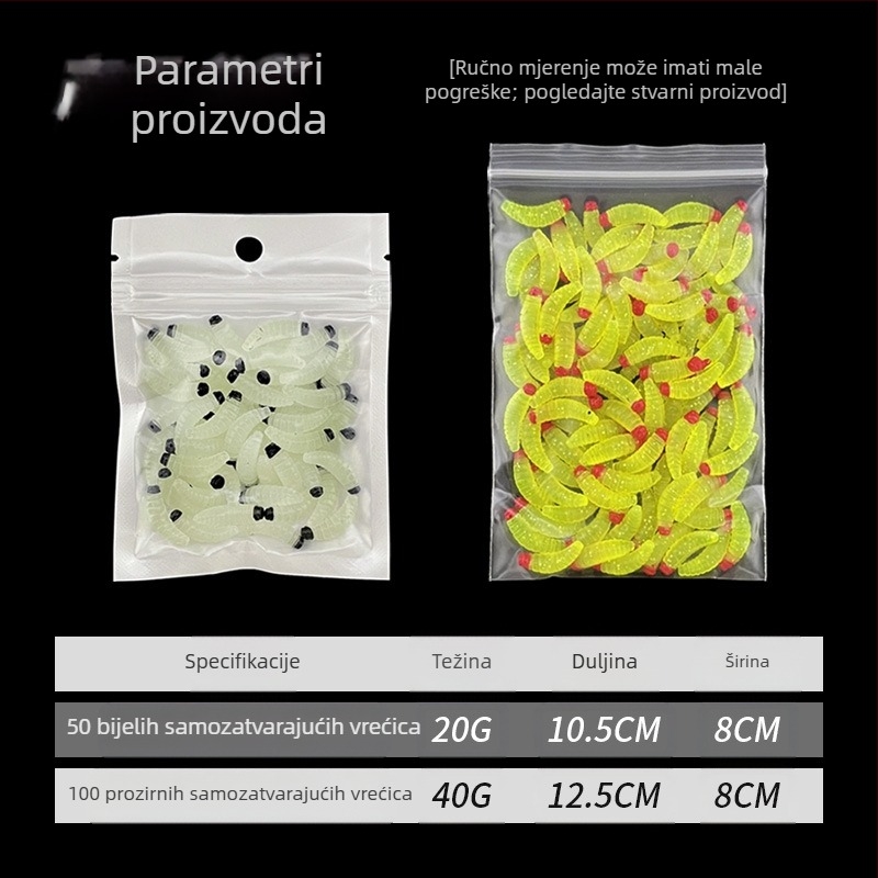 Prekogranični Luya mamac za umakanje glave kruha crv PVC bionički crv crvena glava mekani mamac lažni mamac pakiranje veleprodaja