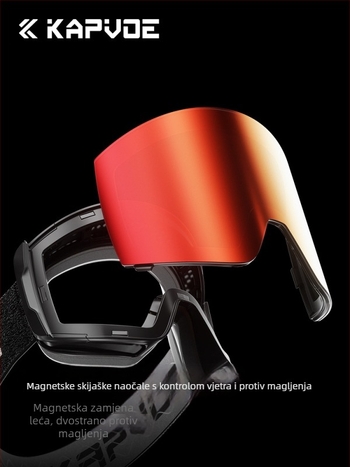 Kapvoe Maze magnetske skijaške naočale koje mijenjaju boju, vanjske naočale otporne na vjetar, vodu i UV zračenje za muškarce i žene