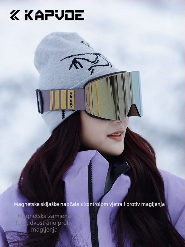 Kapvoe Maze magnetske skijaške naočale koje mijenjaju boju, vanjske naočale otporne na vjetar, vodu i UV zračenje za muškarce i žene