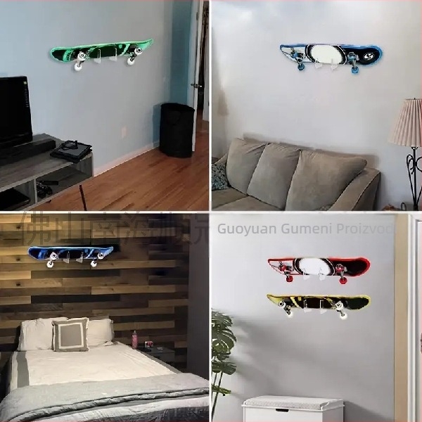 Akrilni stalak za skateboard, zidni stalak za pohranu skutera, zidni stalak za skateboard, zidni stalak za longboard