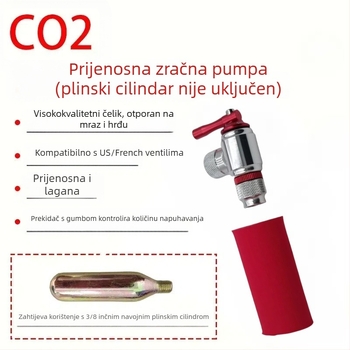 Univerzalna zračna pumpa za gume motocikala i bicikala, prijenosna mini zračna pumpa, ventil za gume s toplinskom izolacijom