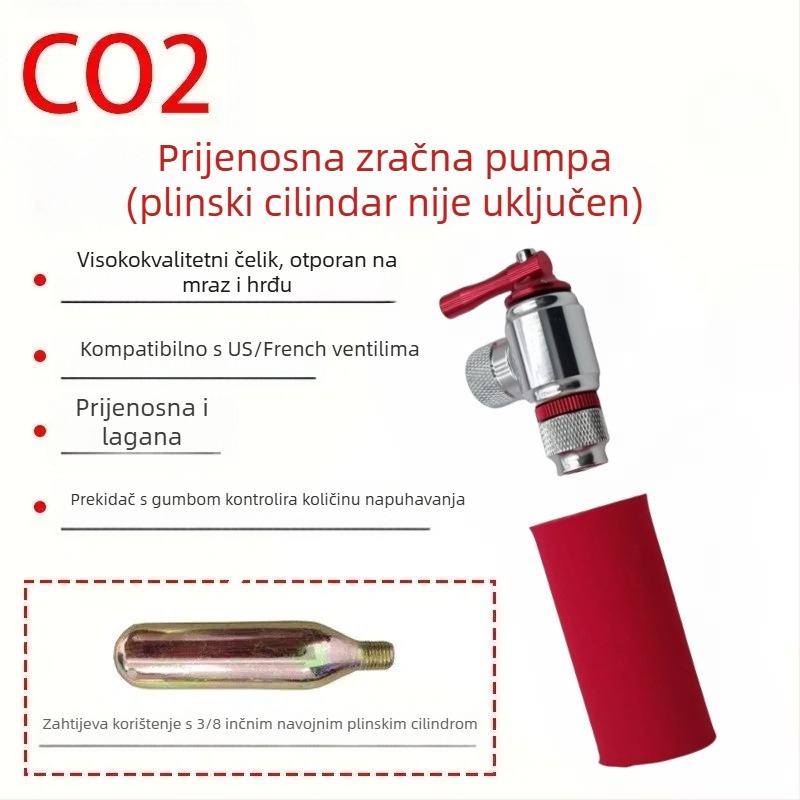 Univerzalna zračna pumpa za gume motocikala i bicikala, prijenosna mini zračna pumpa, ventil za gume s toplinskom izolacijom