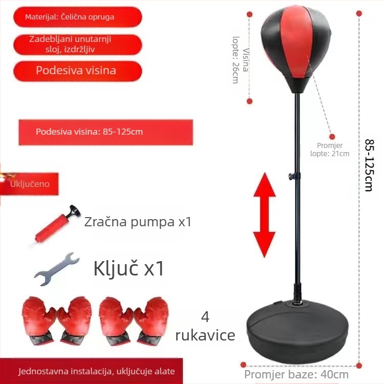Kućanska vertikalna boksačka lopta za brzinu, dječja vreća za boks, rukavica za trening, vreća za boks, boksačka oprema za djecu