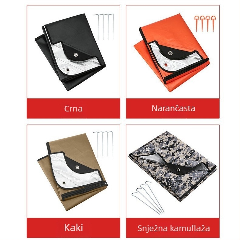 Vanjski planinski izolacijski šator, podna prostirka, netkana deka za hitne slučajeve, aluminijska folija, deka za hitne slučajeve, nebeska zavjesa za piknik, deka za hitne slučajeve spašavanja