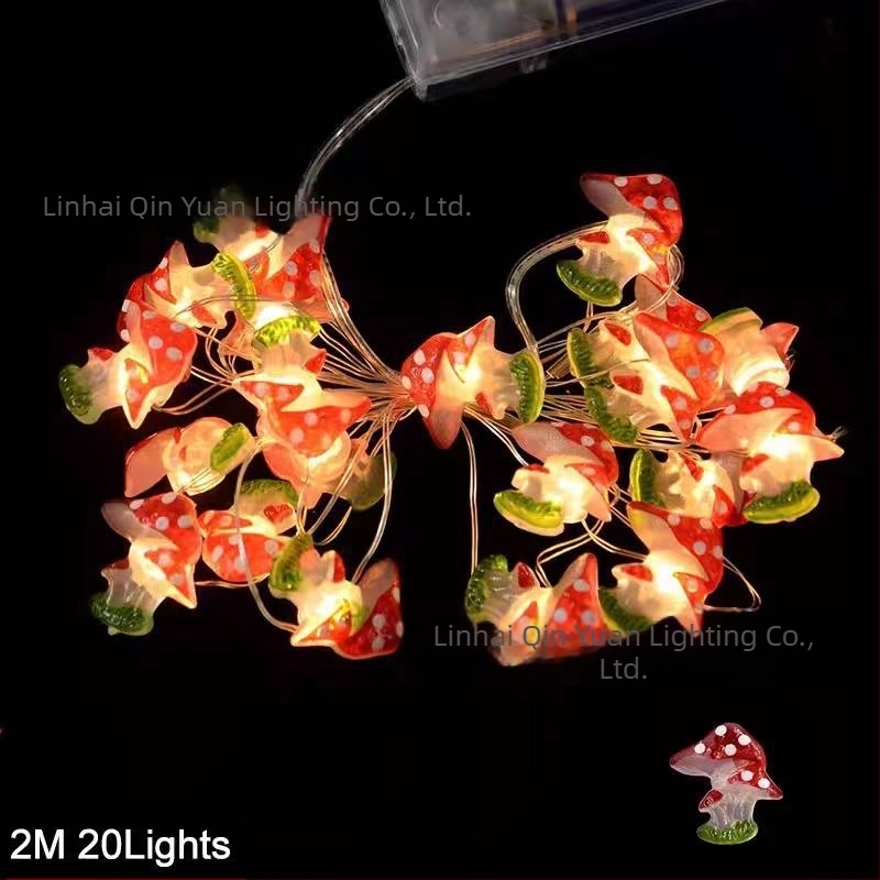2025 Uskrs Novi vertikalni božićni bakreni lančani niz svjetala u obliku gljive Veleprodaja blagdanskih ukrasnih malih lampiona