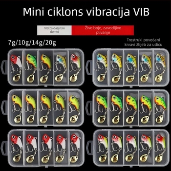 Vib Luya mamac, mala udica s rotirajućim šljokicama, metalna lažna udica za velike udaljenosti, odijelo za lagani morski ribolov, nagnuti brancin