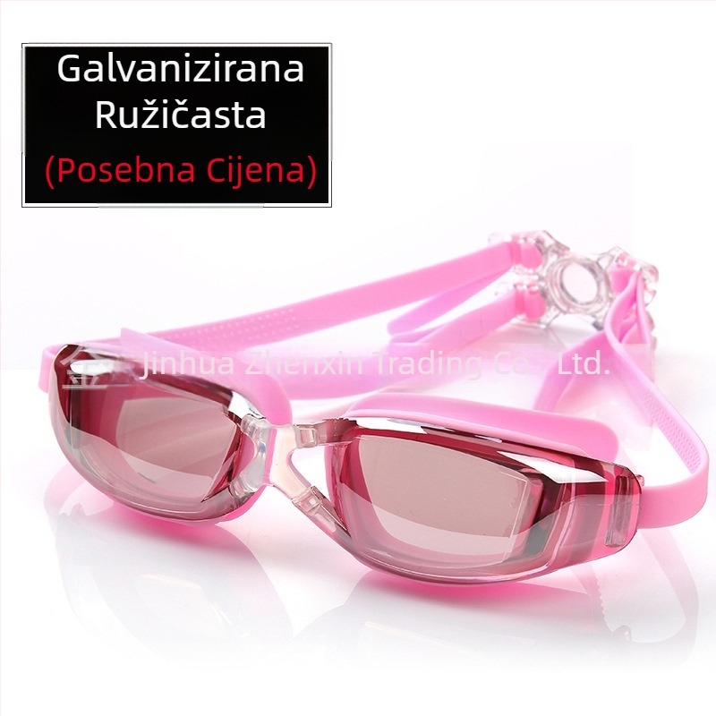 Naočale za plivanje HD vodootporne protiv zamagljivanja za muškarce i žene, kratkovidnost, djecu, odrasle, naočale za plivanje s velikim okvirom, oprema za izravnu prodaju iz tvornice