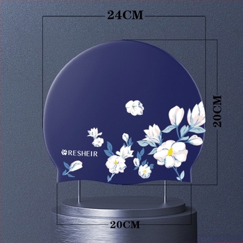 Kapa za plivanje za žene, silikonska, vodootporna, neuska, za dugu kosu, veliki opseg glave, modni print, za odrasle, plus size