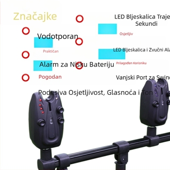 Prekogranični novi proizvod Multifunkcionalni ribolovni alarm 1 do 4 Digitalni morski stup Noćni ribolov Pametni alarm za ugriz udice s trepćućim svjetlom