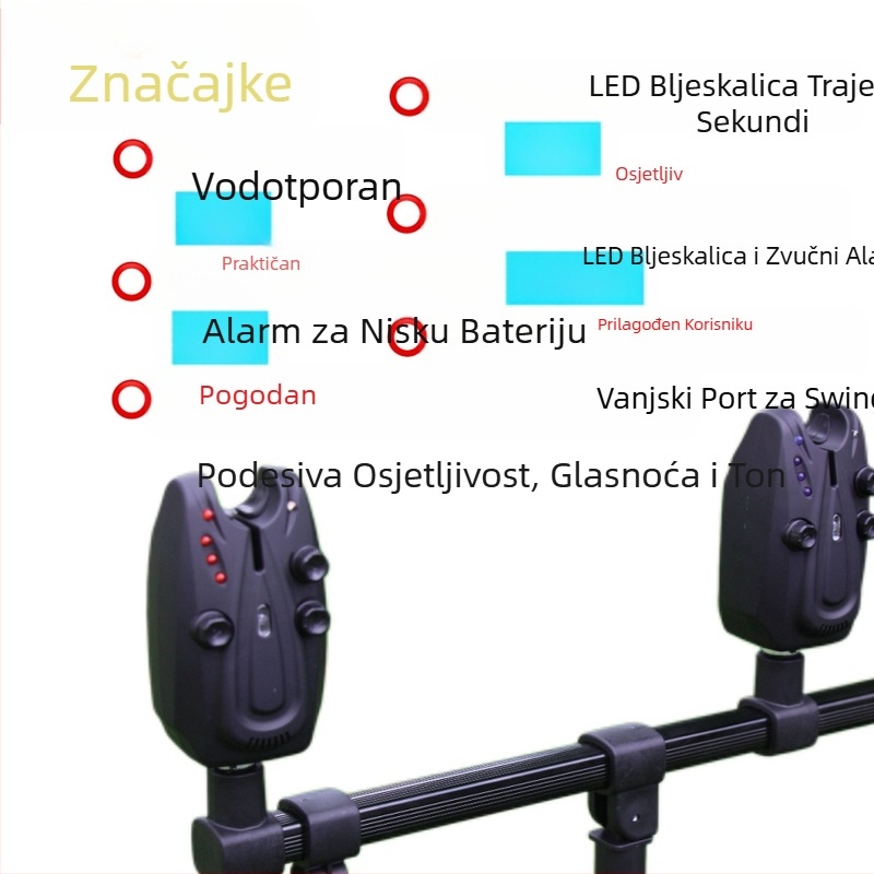 Prekogranični novi proizvod Multifunkcionalni ribolovni alarm 1 do 4 Digitalni morski stup Noćni ribolov Pametni alarm za ugriz udice s trepćućim svjetlom