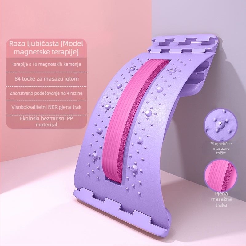 Ružičasti lumbalni umirujući aparat za istezanje lumbalne trakcije, korekcija kralježnice, masaža leđa, artefaktna potpora kralježnici, vježba