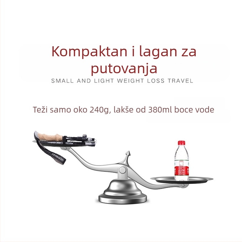 Vanjski štap za planinarenje, karbonski, ultra lagani, uvlačivi, sklopivi, vanjski štap za zaključavanje, penjanje, planinarenje, trčanje, kros-kantri, štap za hodanje od karbonskih vlakana