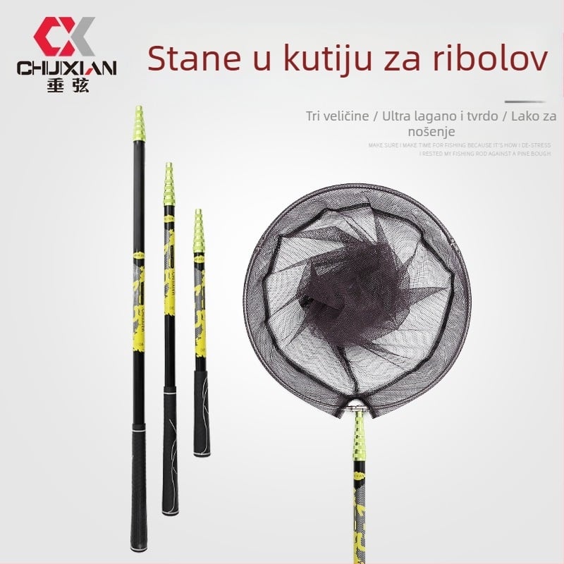 Karbonsko teleskopsko štap mreže za ribolov, duljina 2,1–3 m, ultra lagan i čvrst