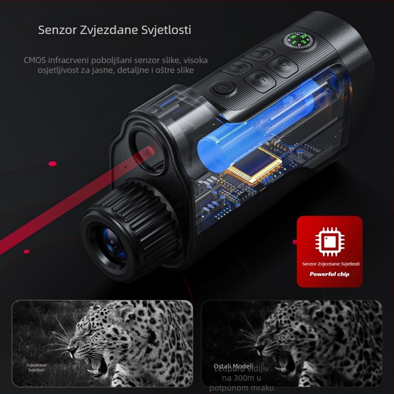 Digitalni uređaj za noćno gledanje s jednom cijevi, prekogranične eksplozije, kompletna tvornica izravno za kampiranje, promatranje na otvorenom, lov