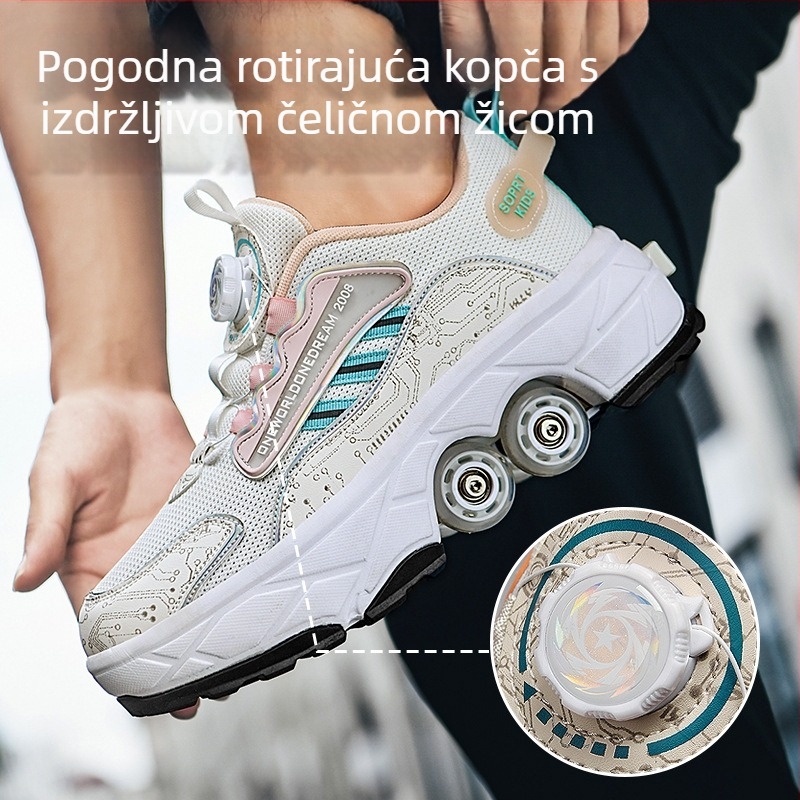 Dječje cipele za bijeg, nevidljive cipele na četiri kotača za djevojčice, skupljajuće cipele za dječake, eksplozivne cipele za hodanje, nove dječje kotačiće za odrasle za učenike osnovnih škola