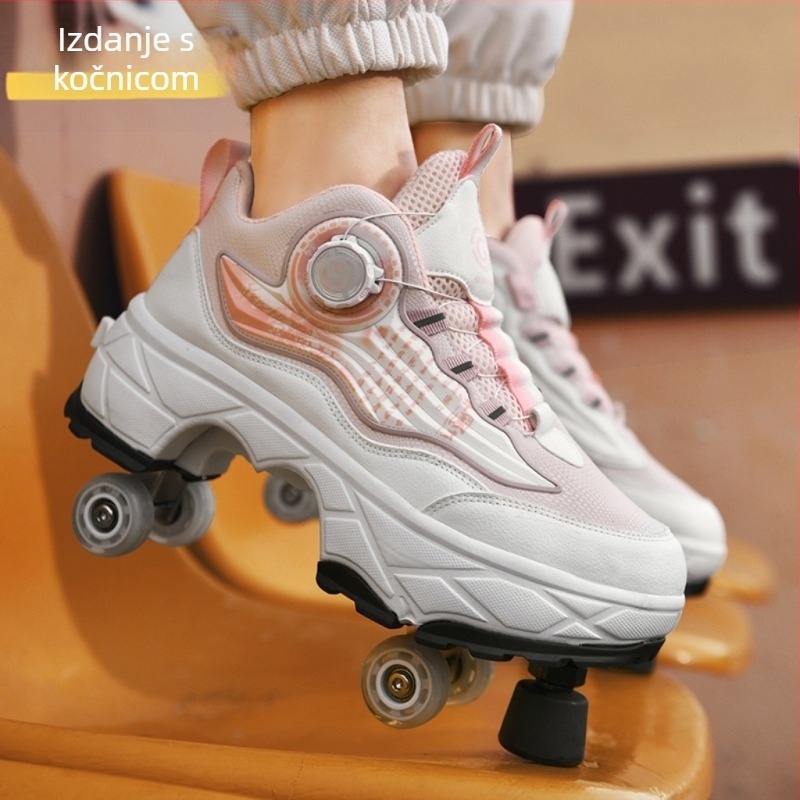 Dječje cipele za bijeg, nevidljive cipele na četiri kotača za djevojčice, skupljajuće cipele za dječake, eksplozivne cipele za hodanje, nove dječje kotačiće za odrasle za učenike osnovnih škola