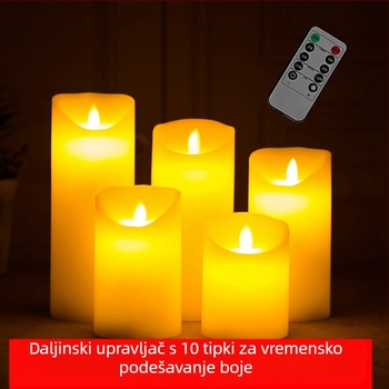 LED elektronička svijeća, punjenje, daljinski upravljač, scenarij za ubijanje vukodlaka, rekviziti za simulaciju atmosfere, parafinski plamen, vjenčanje i rođendan