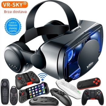 Prekogranični izbor VRGPro VR naočala, plave zaštite za oči, novih velikih slušalica, kaciga za virtualnu stvarnost za mobilne telefone, 3D VR