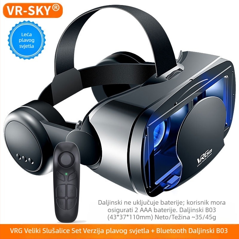 Prekogranični izbor VRGPro VR naočala, plave zaštite za oči, novih velikih slušalica, kaciga za virtualnu stvarnost za mobilne telefone, 3D VR