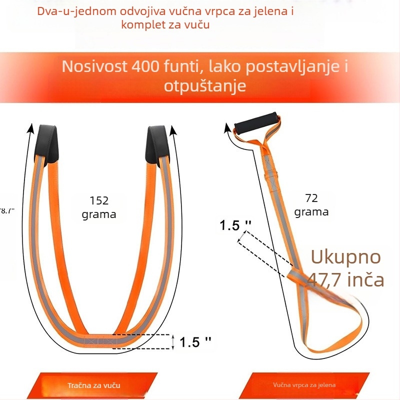 Prekogranična opskrba lovačkim užetom za jelene, reflektirajućim vezanim pojasom za jelene, užetom za povlačenje jelena, vanjskim lovačkim pojasom za jelene
