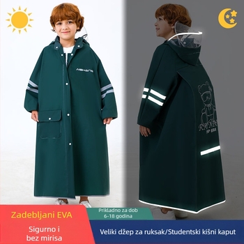 Dječja kabanica za učenike nižih razreda srednje škole, osnovnoškolce, mušku djecu srednje škole od 6 do 18 godina, školska torba za cijelo tijelo, zaštita od kiše, posebna podnošljiva