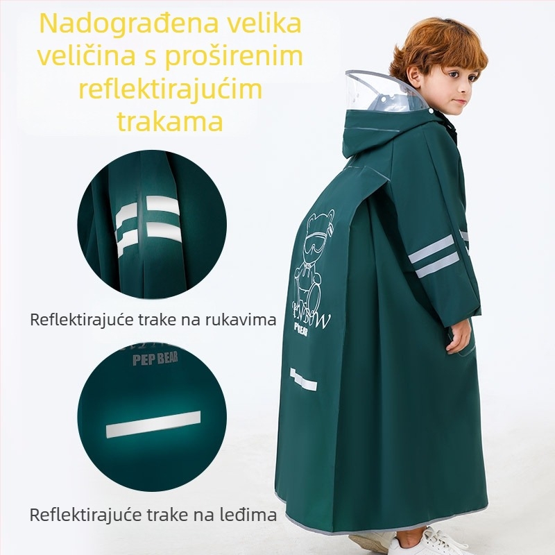 Dječja kabanica za učenike nižih razreda srednje škole, osnovnoškolce, mušku djecu srednje škole od 6 do 18 godina, školska torba za cijelo tijelo, zaštita od kiše, posebna podnošljiva