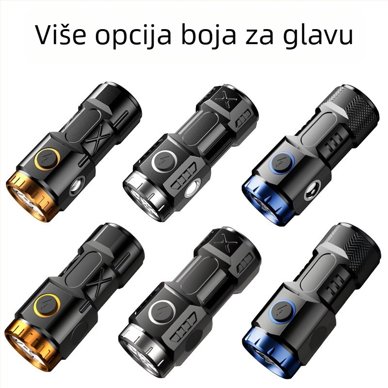 Mini svjetiljka, snažno svjetlo, višenamjenska, prijenosna vanjska, dugog dometa, punjiva, dugotrajna, LED, magnetska, usisna, mala, cob