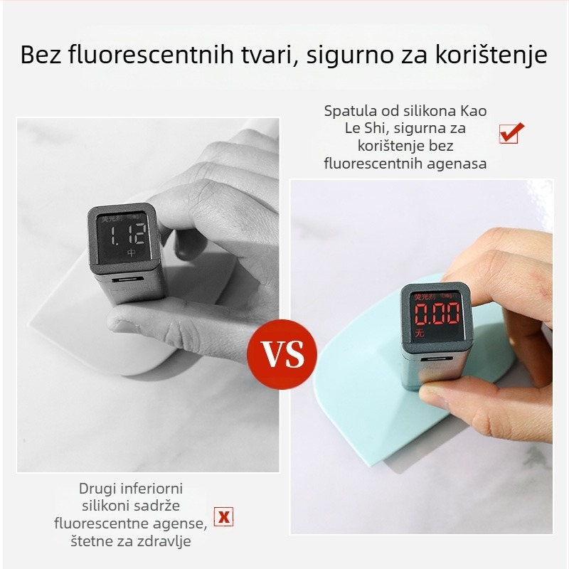 Silikonska strugalica na zalihi, silikonska otporna na visoke temperature, lopatica za struganje kreme za torte, kućanski integrirani alat za pečenje