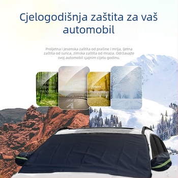 Navlaka za snijeg za automobil, protiv snijega i mraza, vodootporna protiv opalog lišća, prednja navlaka od zadebljane oxfordske tkanine za krov i zaštitu od smrzavanja za zimu