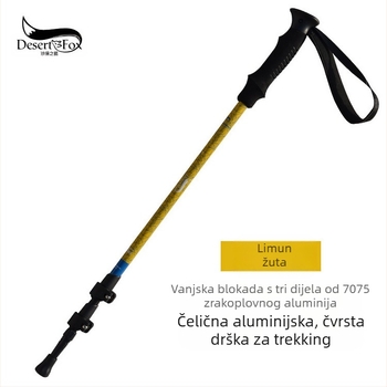 Štap za planinarenje od aluminijske legure, profesionalni vanjski brava, ultralaki 7075 sklopivi uvlačivi vanjski štap za hodanje i penjanje