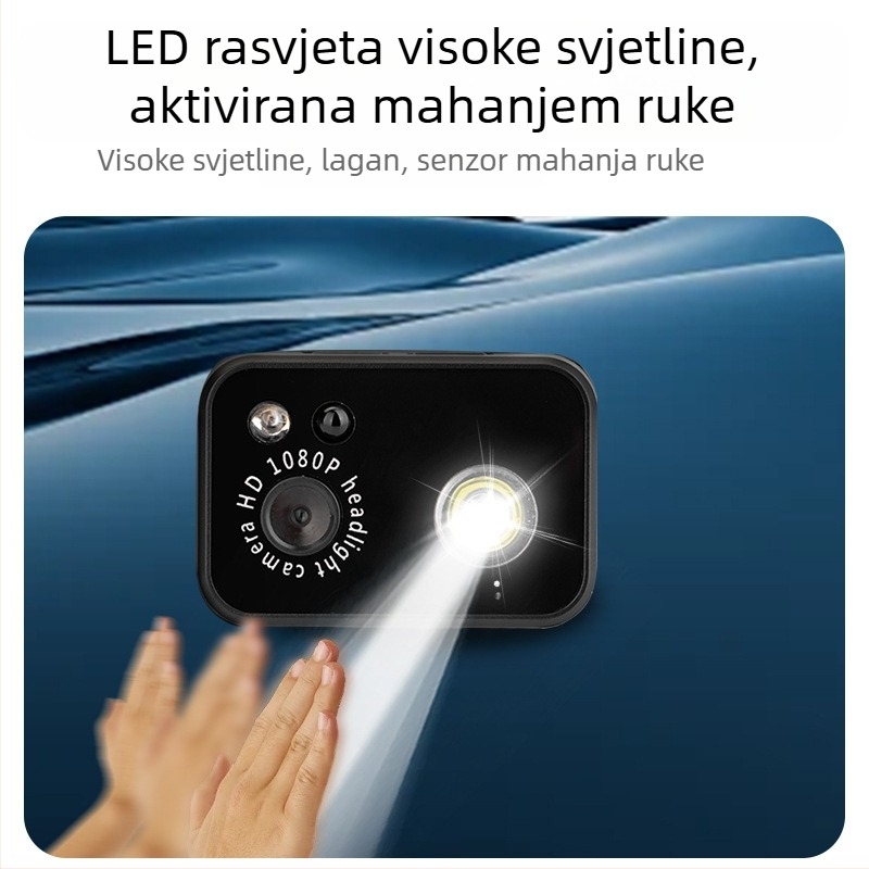 D7 Kamera za montažu na glavu, LED prednja svjetla, snimač za pregled, vanjska biciklistička sportska kamera, pogled iz prvog lica