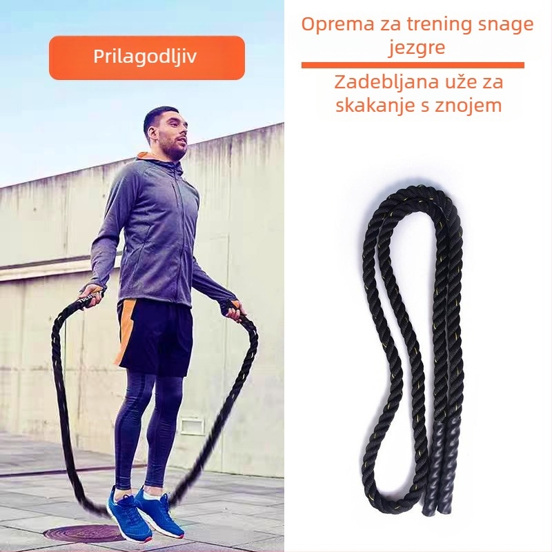 Oprema za prekogranični trening trupa, znoj, preskakanje debelih užeta, fitness za odrasle, smanjenje masti, preskakanje teških užeta, poliestersko uže za trening