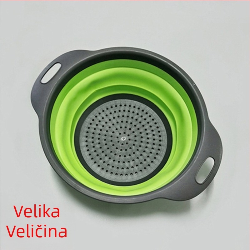 Višenamjenski kuhinjski sudoper, uvlačni umivaonik za povrće, Amoy košara, okrugla silikonska sklopiva košara za odvod