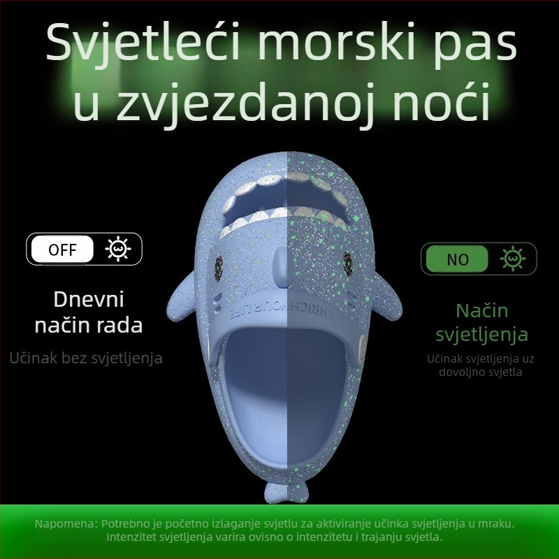 Dječje papuče s motivom morskog psa, ljetne, za dječake i djevojčice, neklizajuće, mekano dno, slatke dječje cipele za plažu s rupicom za bebe, crtane filmove