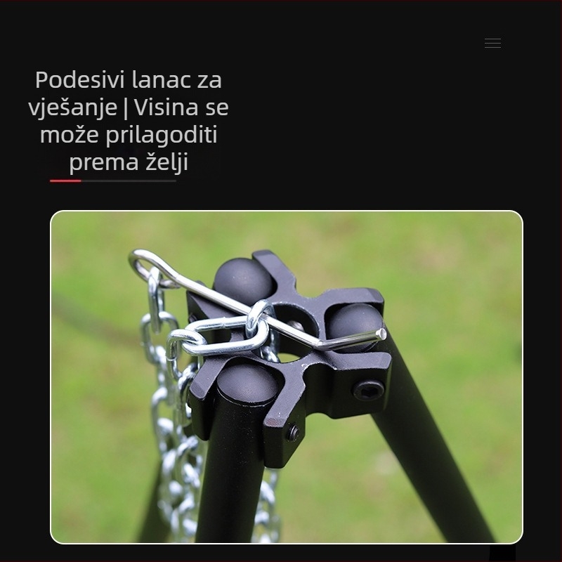 Vanjski veliki držač za vatru, prijenosni viseći držač za lonce, tronožac za vatru, pribor za kampiranje, tronožac za roštilj