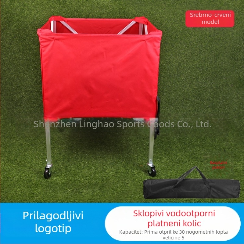 Tvornica aluminijskih kolica za košarku, kolica za pohranu lopti, sklopiva prijenosna kolica za unutarnji i vanjski trening