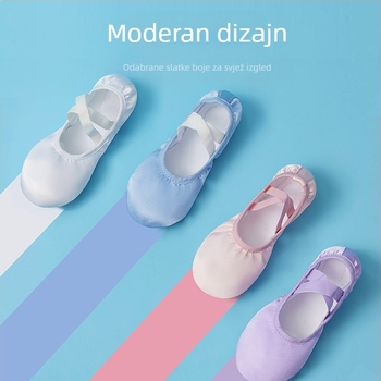 Dječje plesne cipele za žene, mekani potplat, kineske dječje plesne cipele za djevojčice, čiste boje, satenske baletne cipele za vježbanje body plesa