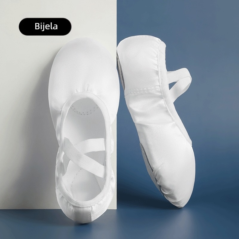 Dječje plesne cipele za žene, mekani potplat, kineske dječje plesne cipele za djevojčice, čiste boje, satenske baletne cipele za vježbanje body plesa