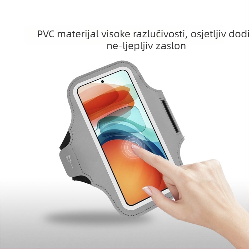 Torba za ruku za trčanje, za muškarce i žene, za fitness i sportsku opremu, 7 inča, univerzalna PVC reflektirajuća narukvica s zaslonom osjetljivim na dodir, torba za zglob, navlaka za ruku