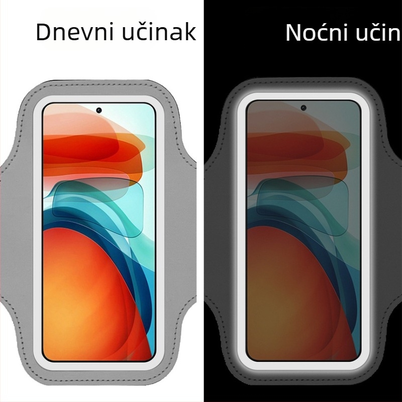 Torba za ruku za trčanje, za muškarce i žene, za fitness i sportsku opremu, 7 inča, univerzalna PVC reflektirajuća narukvica s zaslonom osjetljivim na dodir, torba za zglob, navlaka za ruku