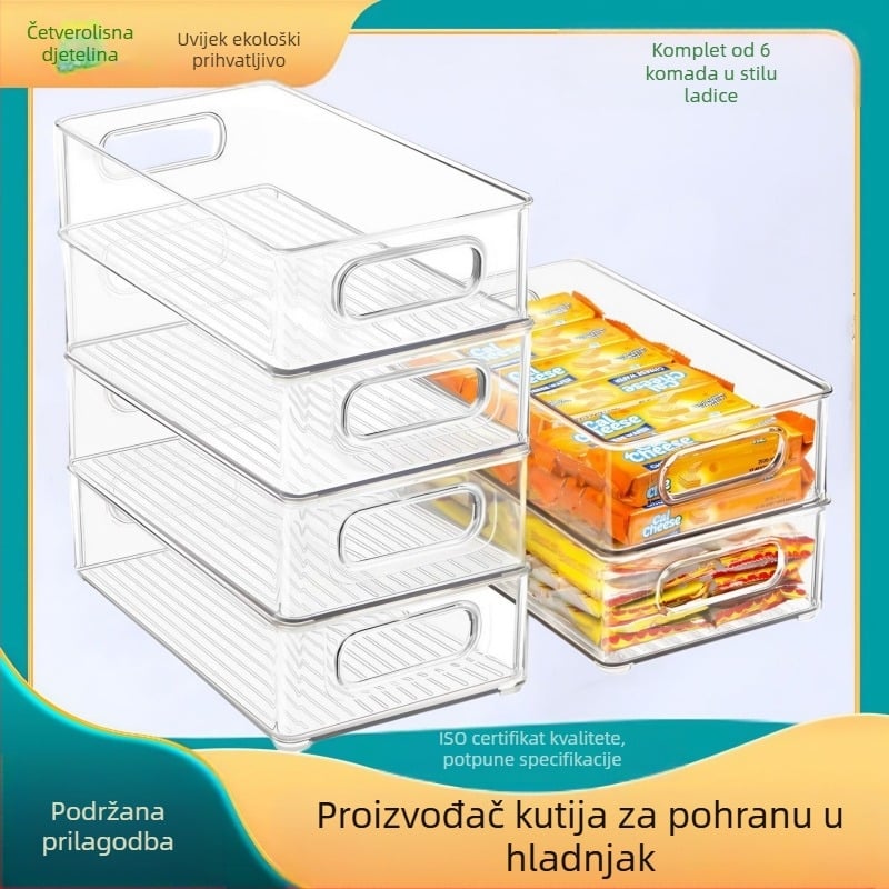 Zadebljana višeslojna izvlačna kutija za pohranu u hladnjaku za kućne ljubimce, organizator ladice za povrće prehrambene kvalitete, kuhinjska kutija za pohranu