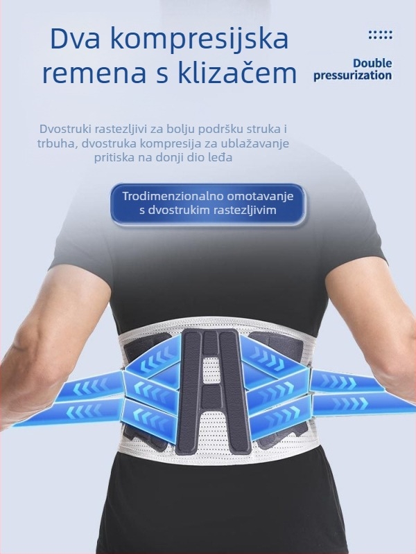 Novi vruće prešani pojas za struk, fiksni lumbalni mišić, topla čelična ploča za potporu bolova u struku, prozračni struk za muškarce i žene