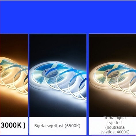 Popularna LED COB traka visoke svjetline + set adaptera s ljepljivom podlogom za rezanje toplog svjetla neutralnog svjetla hladno bijelog svjetla