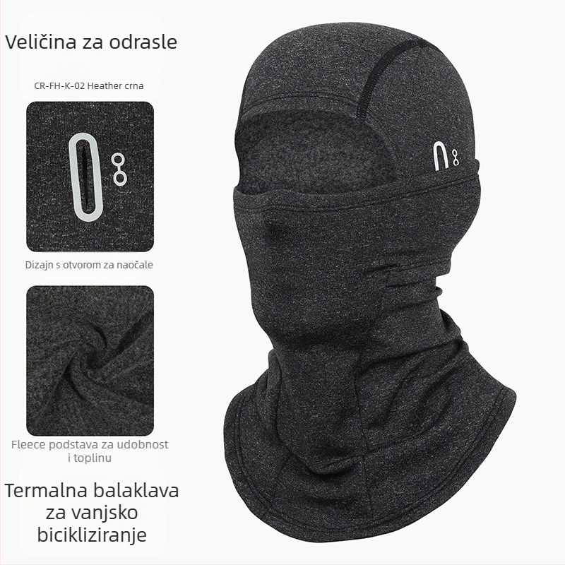 Ruidong prekogranična topla pokrivala za glavu za motocikl, flis kapa za cijelo lice, vjetrootporna i hladnootporna maska za vanjsku upotrebu, šal za zaštitu lica